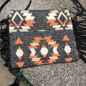 Tribal print crossbody or clutch bag